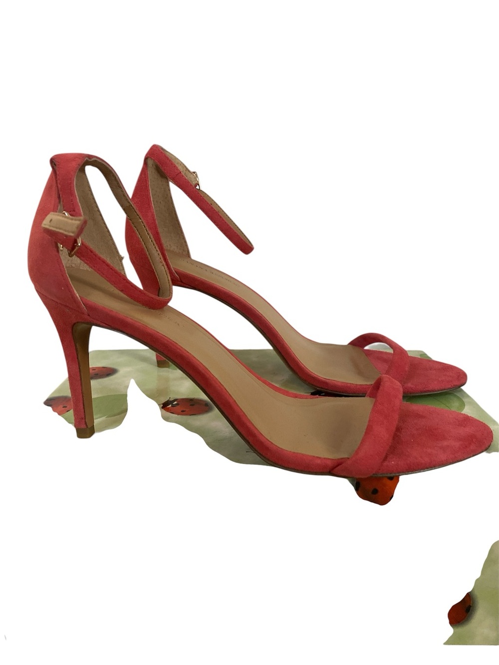Banana Republic Coral Suedelike Stiletto Sandals with ankle strap Size 9.5